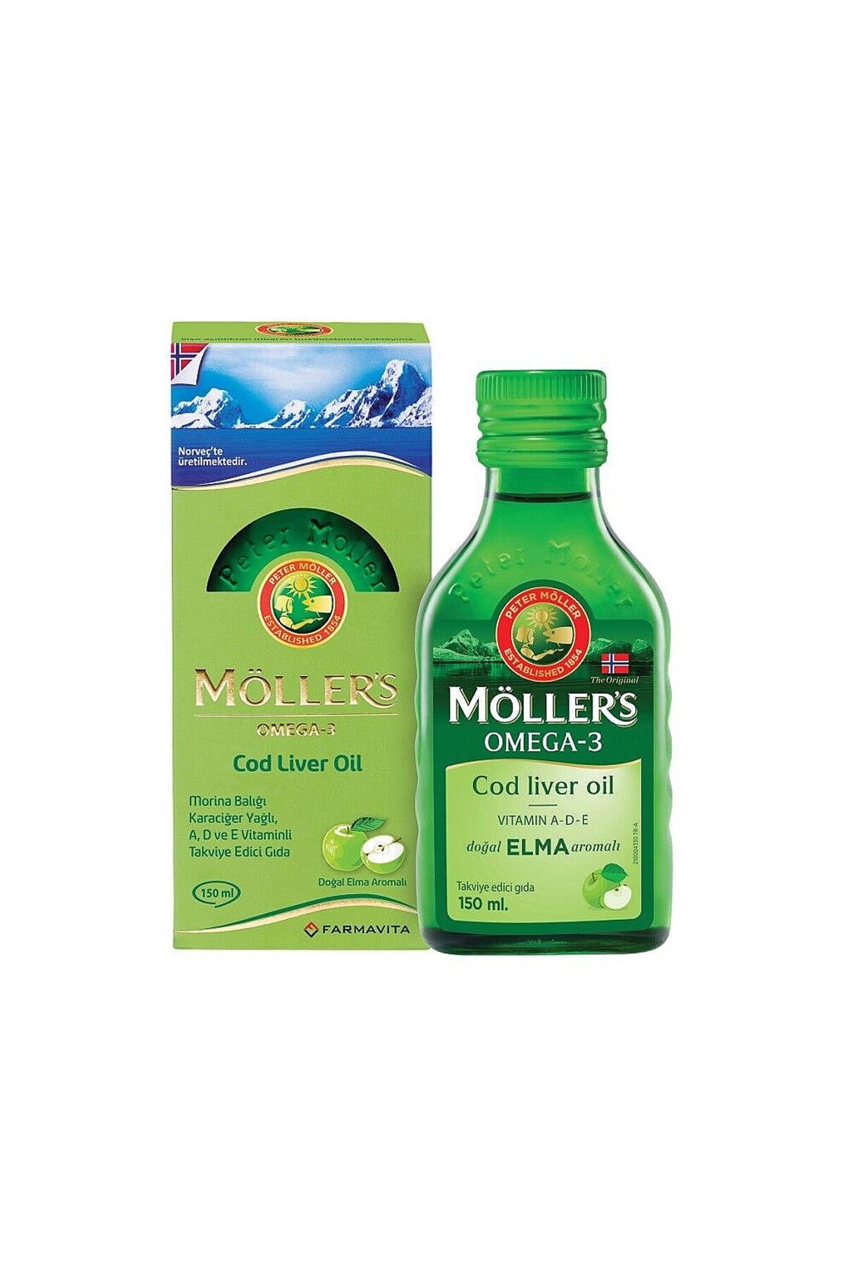 Möller's Elma Aromalı Omega 3 Balık Yağı 250 Ml﻿