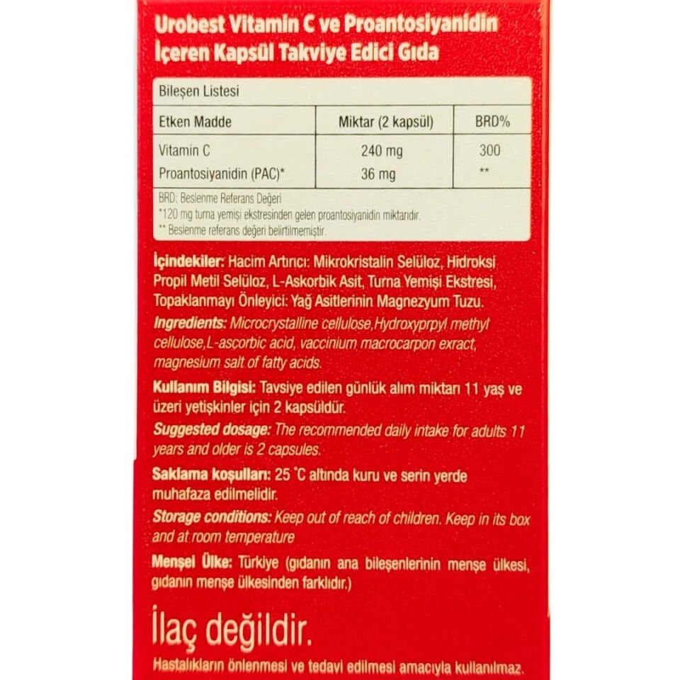 Urobest Cranberry 30 Kapsül