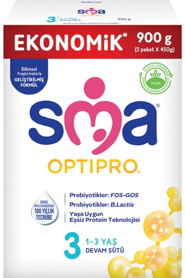 SMA Optipro Probıyotik 3 Numara Bebek Sütü 900gr-3 Adet