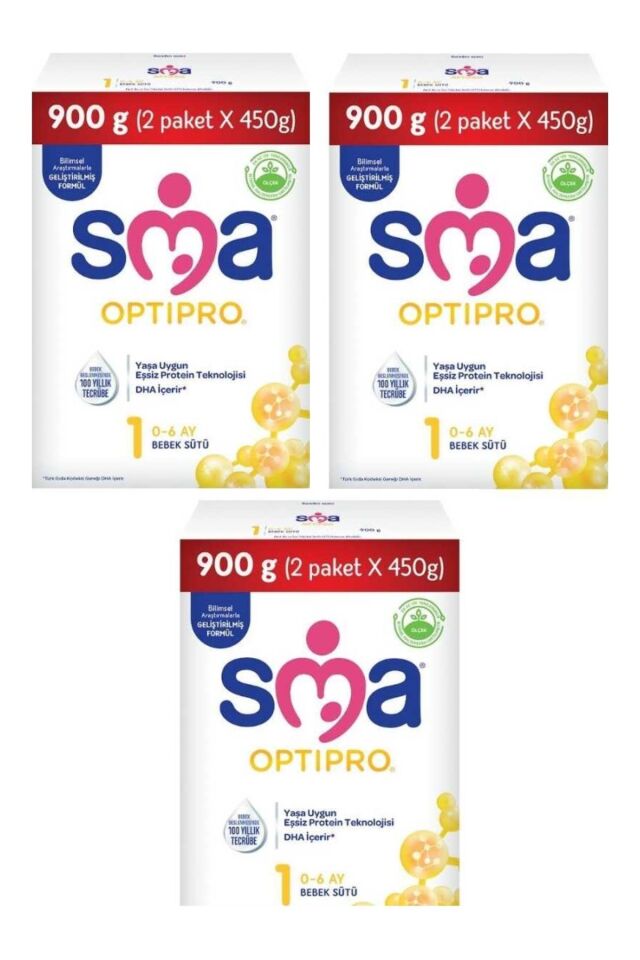 SMA Optipro Probıyotik 1 Numara Bebek Sütü 900gr-3 Adet