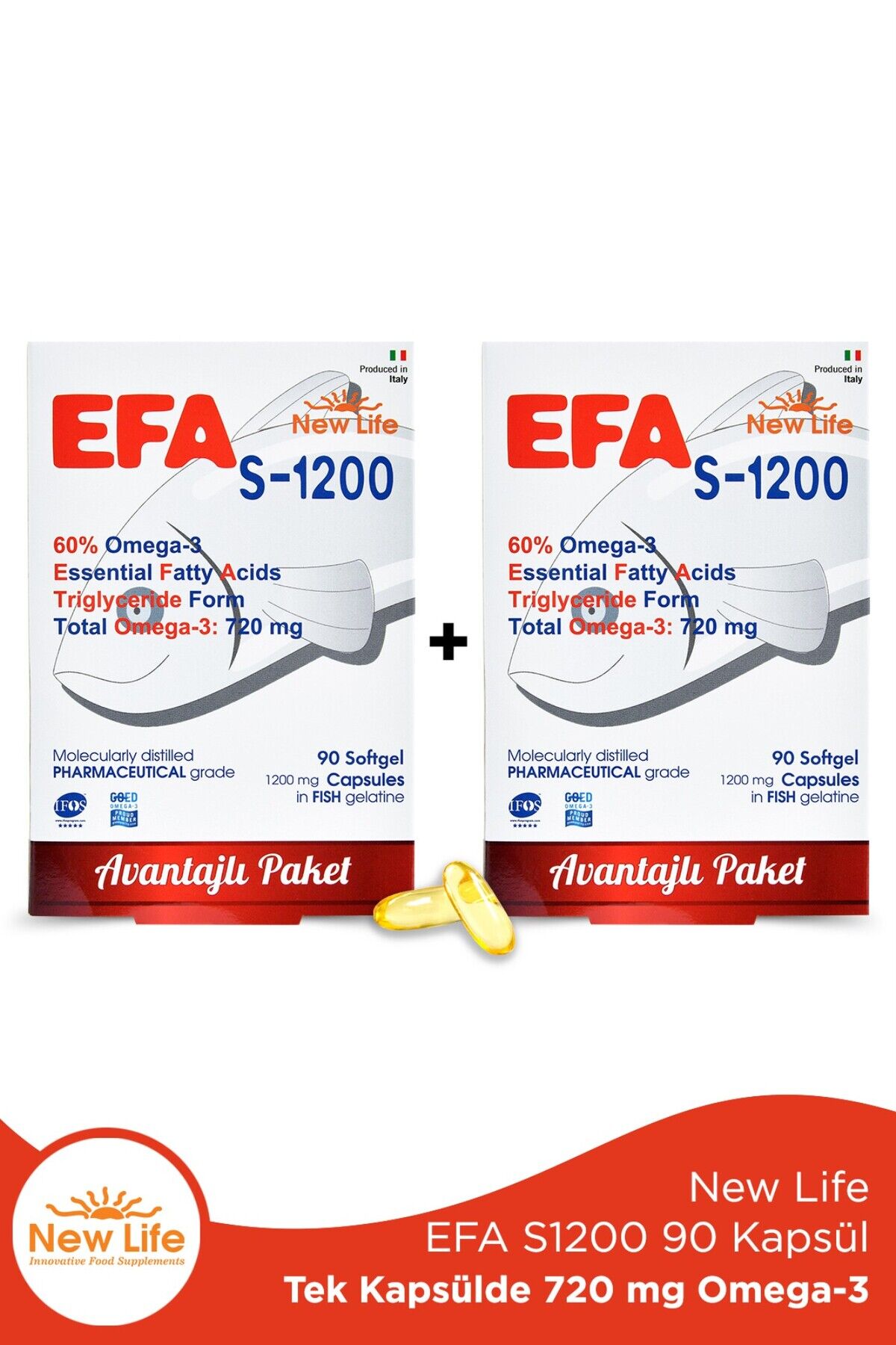 New Life Efa S-1200 Omega-3 90 Kapsül 2 Adet