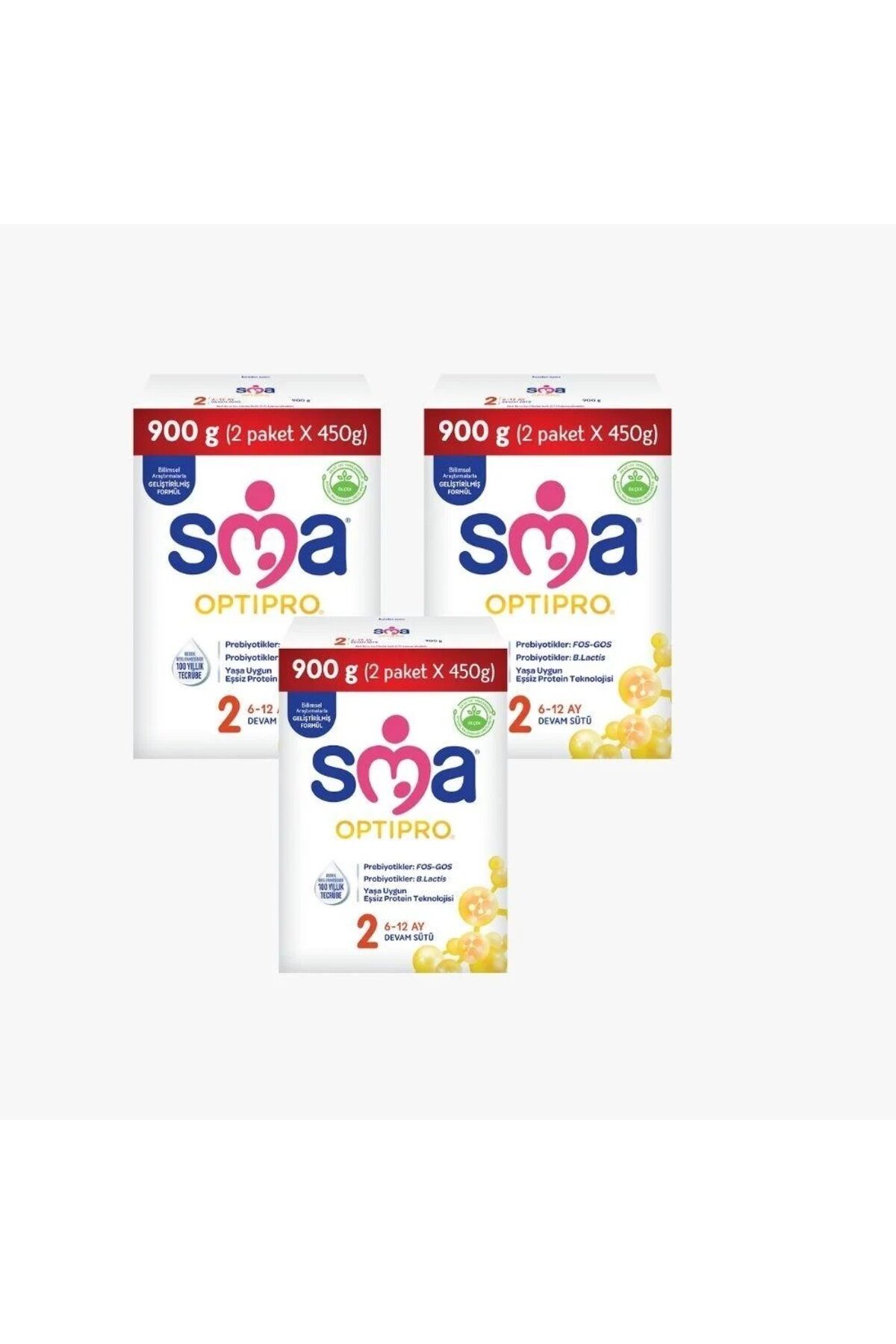 SMA Optipro Probıyotik 2 Numara Bebek Sütü 900gr-3 Adet