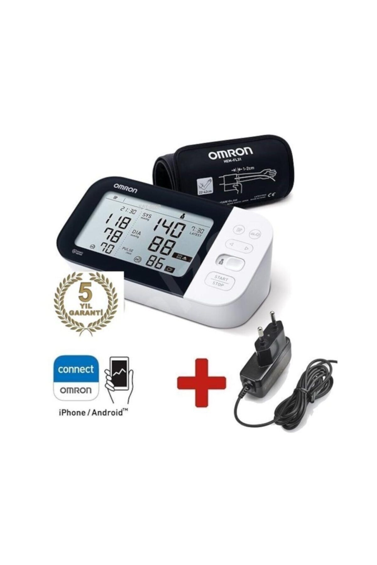 M7 AFİB Intelli It Hem-7361t-ebk Üst Koldan Ölçer Aleti+adaptör