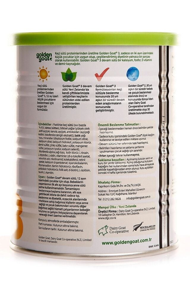 3 Numara 12 Ay Keçi Sütü Bazlı Devam Sütü 400 gr