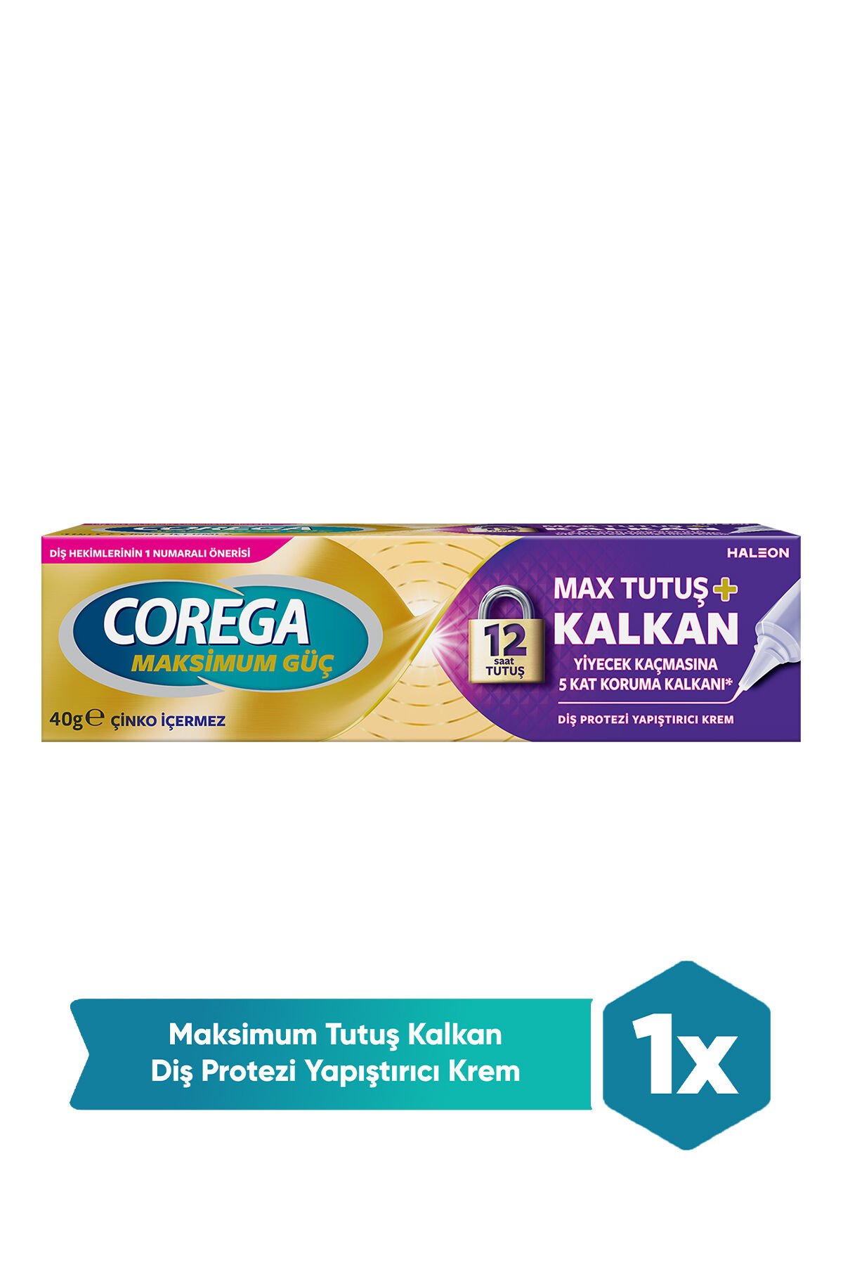 Corega Max Tutuş+Kalkan Diş Protez Yapıstırıcı Krem