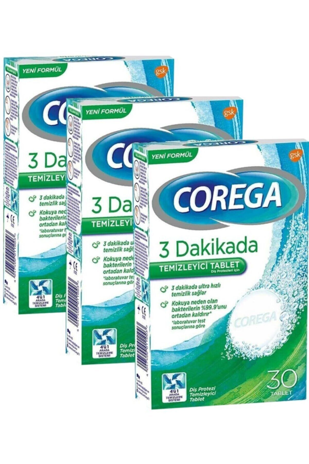 Diş Protezi Temizleyici Tablet 30'lu- 3 Adet