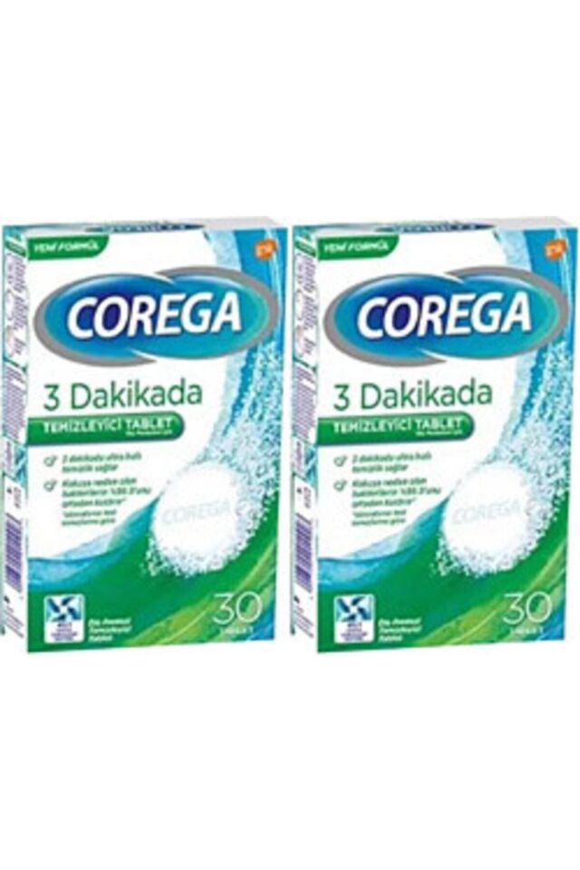 Corega 3 Dakikada Temizleyici 30 Tablet+2 Adet