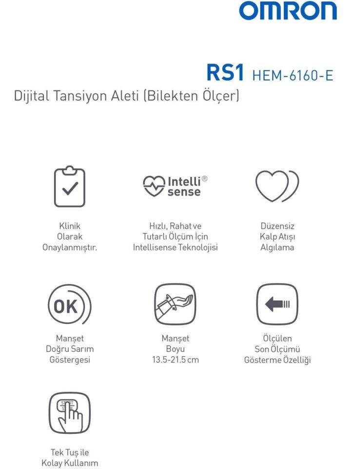 OMRON RS1 HEM-6160-E Tansiyon Aleti