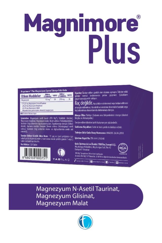 Magnimore Plus Magnezyum 120 Tablet
