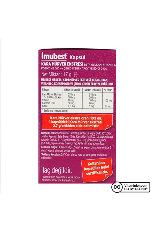 Imubest Kara Mürver 30 Kapsül