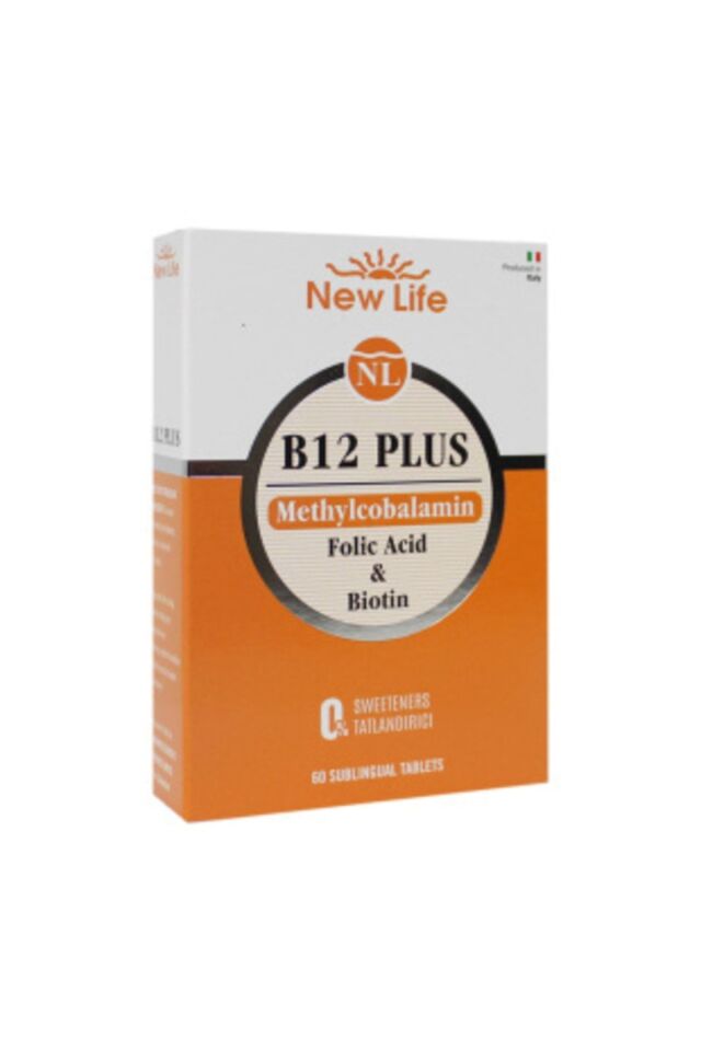 New Life B12 Plus Folik Asit Ve Biotin İçeren Dilaltı 60 Kapsül
