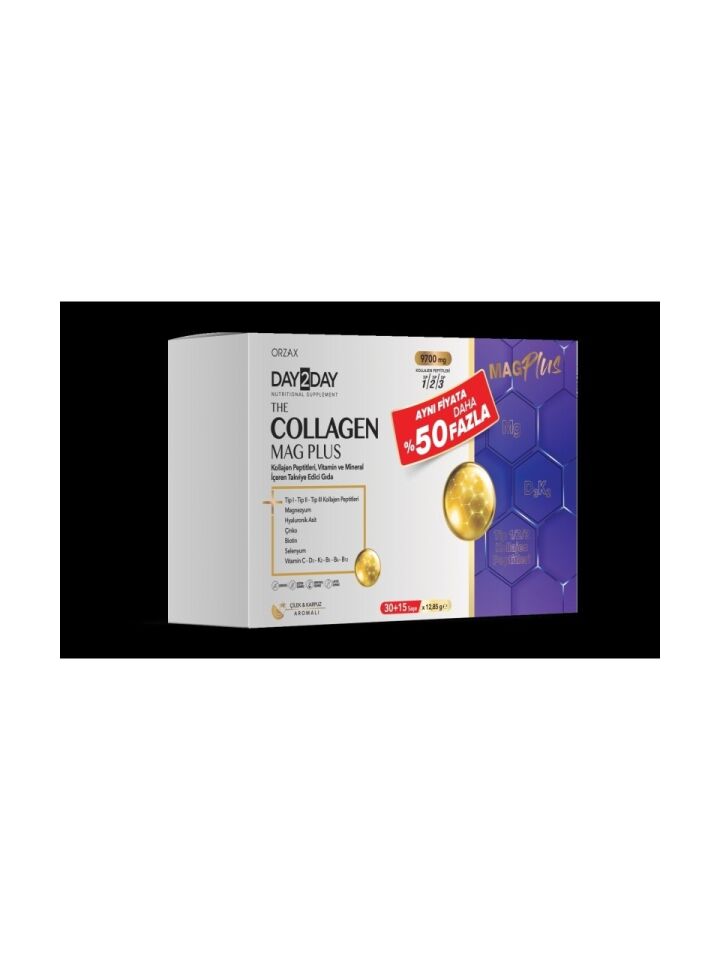 DAY2DAY Collagen Mag Plus 45 Saşe %50 Daha Fazla
